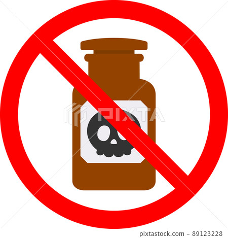毒瓶和禁令標誌 89123228