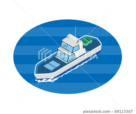 漁船的等距插圖 89123387