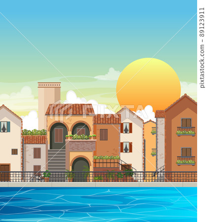 Italy town style house and building landscape 89123911