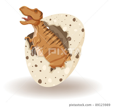 Tyrannosaurus rex coming out of eggshell 89123989