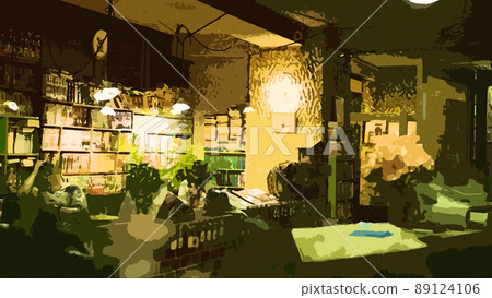 復古咖啡店的真實背景插圖 89124106