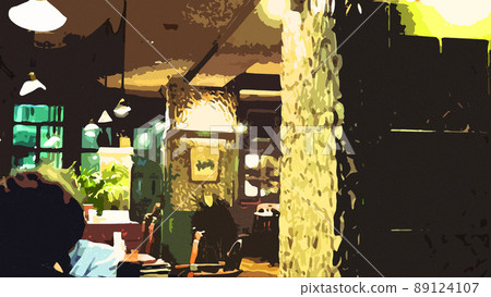 復古咖啡店的真實背景插圖 89124107