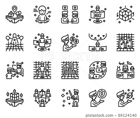 Metaverse outline icon and symbol for website, application Metaverse outline icon and symbol for website, application 89124140