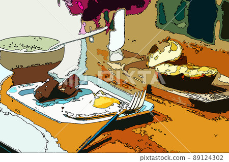 城市流行早餐煎蛋麵包 89124302