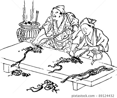 Japanese paper making process_shaving 89124432