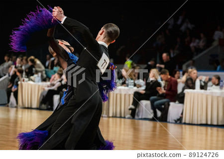 couple dancer dancing waltz in dance competition couple dancer dancing waltz in dance competition 89124726