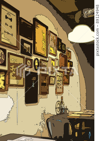 American retro restaurant wall 89124948