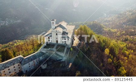 Aerial view of Sanctuary of Saint Ignatius of Loyola. 89125445