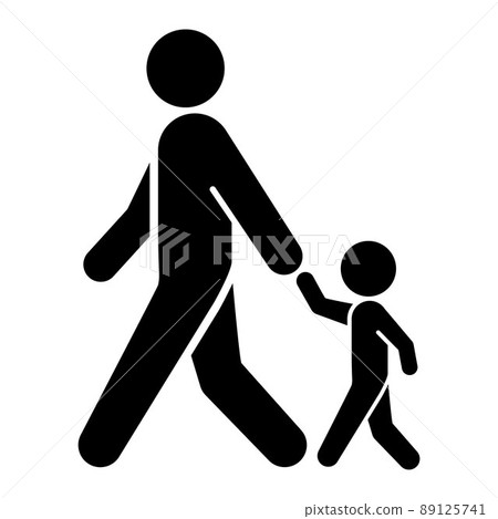 Hand-held parent-child pictogram 89125741