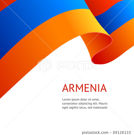 Realistic 3d Detailed Armenia Flag Background. Vector 89126133