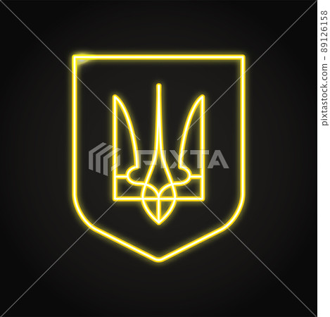 Ukraine coat of arms neon icon 89126158