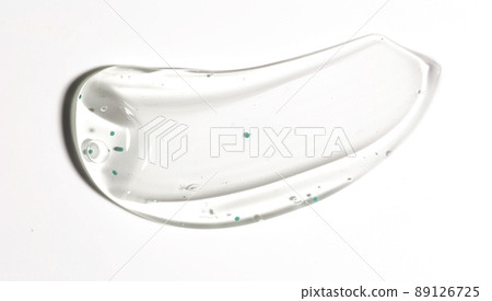 Cosmetic gel, serum swatch isolated on white background. transparent skincare product smear smudge . Liquid cream with texture Cosmetic gel, serum swatch isolated on white background. transparent skincare product smear smudge . Liquid cream with texture 89126725