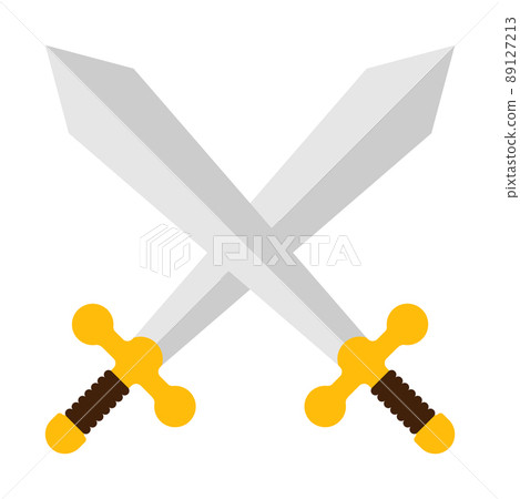 Medieval crossed swords isolated on white Vector Image