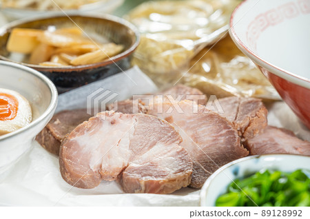 Homemade char siu and ramen ingredients Homemade char siu and ramen ingredients 89128992