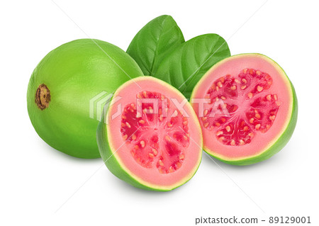 Guava fruit isolated on white background with clipping path and full depth of field 89129001