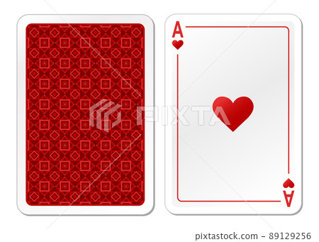 Ace of Hearts. Playing cards isolated on white Ace of Hearts. Playing cards isolated on white 89129256