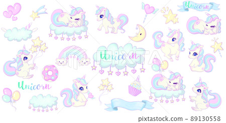 Cute unicorn set 89130558