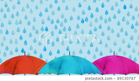 在下雨天的五顏六色的傘 2 89130787