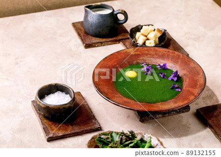 Spring herbasl nettle puree soup Spring herbasl nettle puree soup 89132155