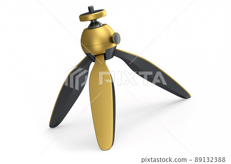 Photo and video tripod with quick release plate isolated on white background Photo and video tripod with quick release plate isolated on white background 89132388