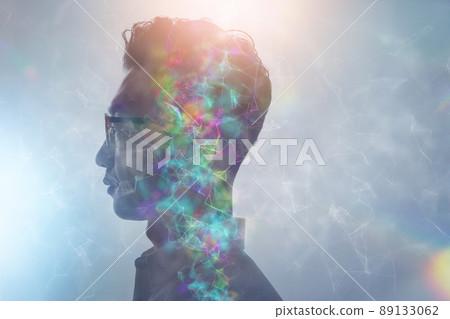 人像與網絡的CG合成照片 人像與網絡的CG合成照片 89133062