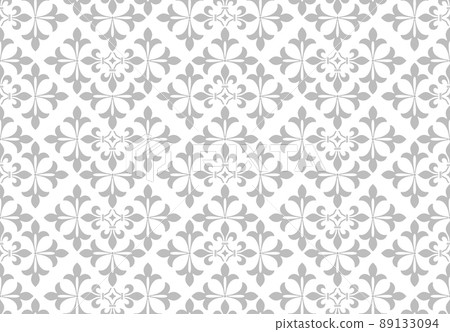 Flower geometric pattern. Seamless vector background. White and gray ornament. Ornament for fabric, wallpaper, packaging. Decorative print. 89133094