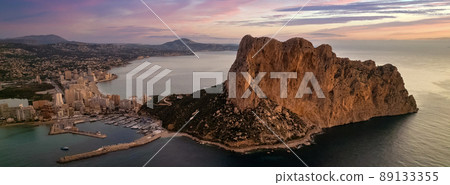 Sunrise over Calpe city and Penyal d Ifac Natural Park 89133355