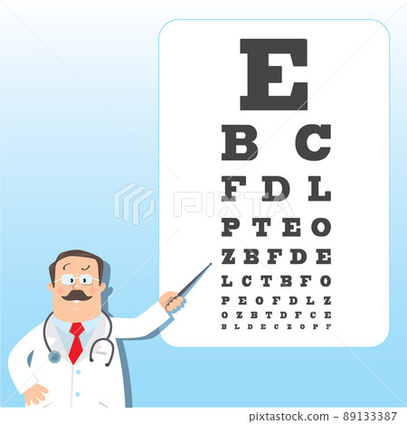 Optician doctor with Snellen eye chart. Doctor 89133387