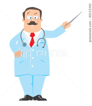funny doctor showing by pointer 89133393