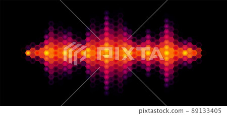 Audio or music shiny sound waveform with hexagonal filter Audio or music shiny sound waveform with hexagonal filter 89133405