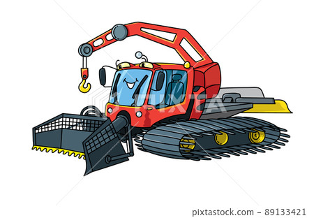 Funny Snowcat or ratrack car with eyes. 89133421