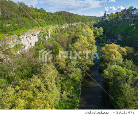 View from Novoplanivskiy Bridge to the Smotrych River Canyon, Kamianets-Podilskyi, one of the most popular towns for travel in Ukraine. View from Novoplanivskiy Bridge to the Smotrych River Canyon, Kamianets-Podilskyi, one of the most popular towns for travel in Ukraine. 89133472
