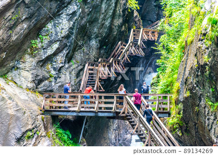 Sigmund Thun Gorge. Cascade valley of wild Kapruner Ache near Kaprun, Austria 89134269
