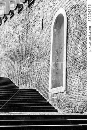Prague Castle Stairs in black and white Prague Castle Stairs in black and white 89134276