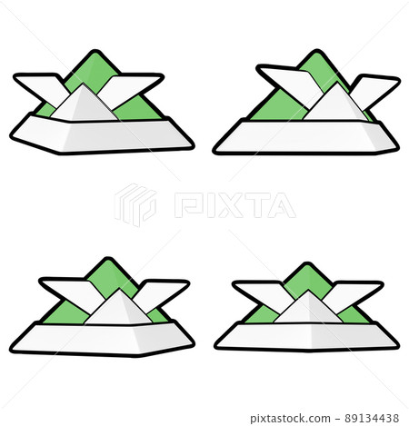 Illustration material for Children's Day Origami helmet green with outline cut 4-piece set Illustration material for Children's Day Origami helmet green with outline cut 4-piece set 89134438