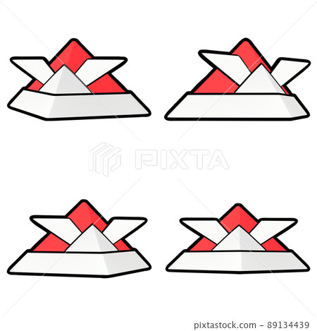 Illustration material for Children's Day Origami helmet red with outline cut 4-piece set 89134439