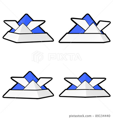 Illustration material for Children's Day Origami helmet blue with outline cut 4-piece set 89134440