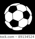 Soccer ball sport and games simple icon logo on black background 89134524