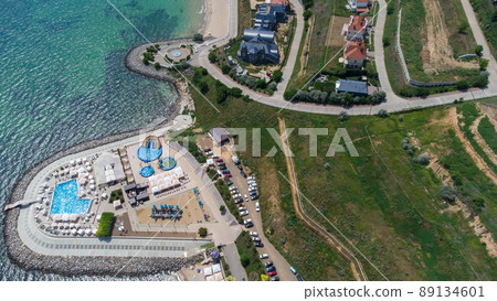 Beautiful coast of the Black Sea. Aerial view. Odessa. Ukraine. 89134601