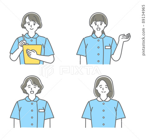 A set of female nurses who will guide you at the reception A set of female nurses who will guide you at the reception 89134965