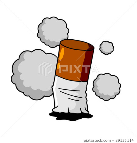 cigarette butt cartoon Cigarette butt. Cartoon flat illustration. Bad... - Stock Illustration  [89135114]