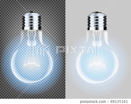 realistic lamp with a bright light on an isolated background. Vector illustration . Addison s electric lamp 89135161