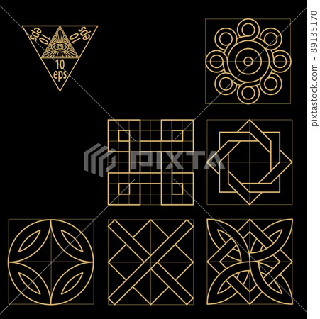 Impossible geometry symbols vector set. 89135170
