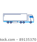 Vector illustration of cartoon truck on white background. 89135370