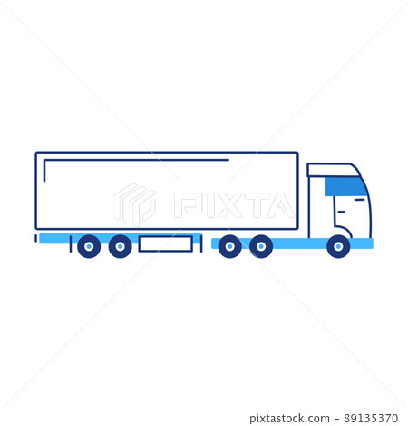 Vector illustration of cartoon truck on white background. 89135370