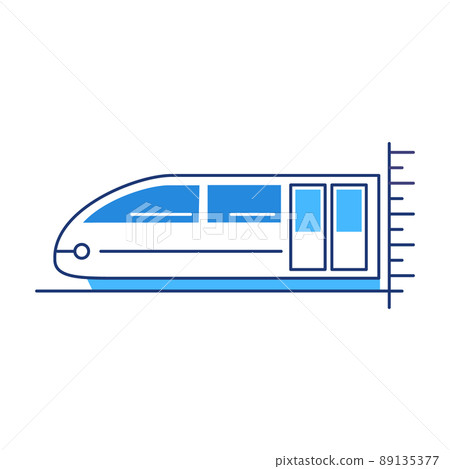 Vector illustration of cartoon train on white background. 89135377