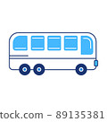 Vector illustration of cartoon bus on white background. 89135381