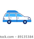 Vector illustration of car in doodle style on white background. 89135384