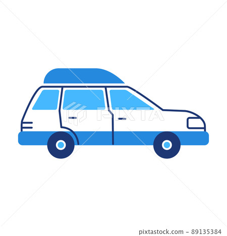 Vector illustration of car in doodle style on white background. 89135384