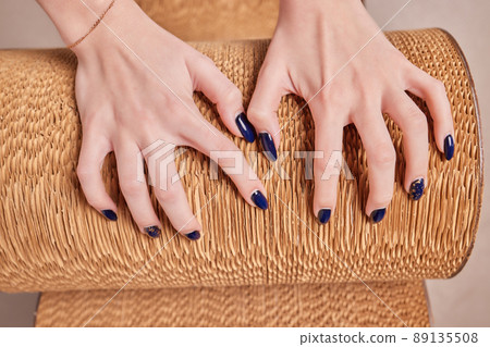 Close-up of sisal rope on white background. Top view, selective focus. 89135508